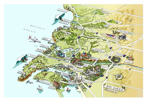Katherine Baxter Illustrator Illustrated Map San Diego Daily Telegraph