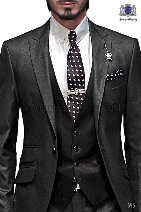 High Fashion Emotion Black Men Wedding Suit Model 695 Mario Moyano