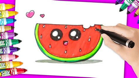 how to draw cute watermelon easy cute watermelon drawing easy youtube