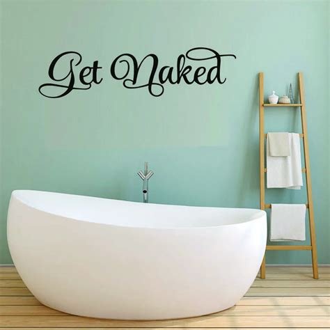 DCTOP Get Naked Bathroom Wall Decal Wall Sticker Vinyl Toliet Living Room Home Decor Decals