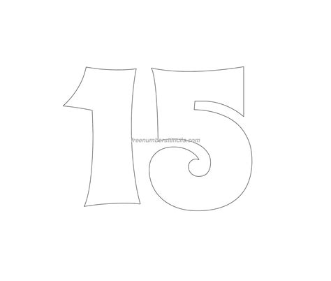 Free Groovy 15 Number Stencil