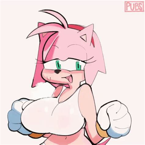 rule 34 1girls amy rose animated anthro blush bouncing breasts breasts clothed clothing female