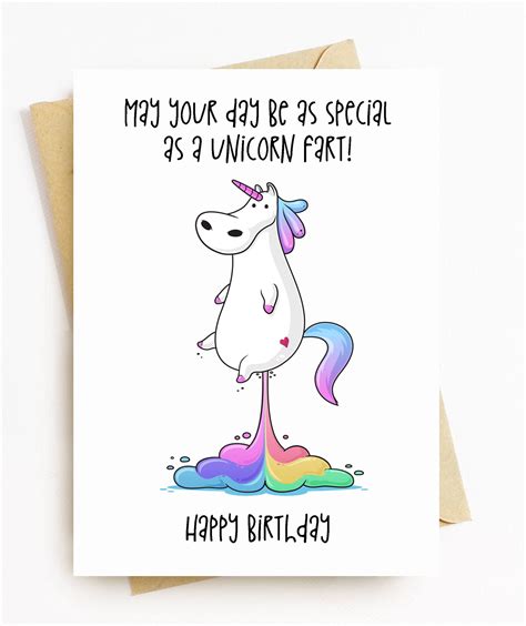 Je402 Funny Unicorn Happy Birthday Card In 2021 Happy Birthday Card