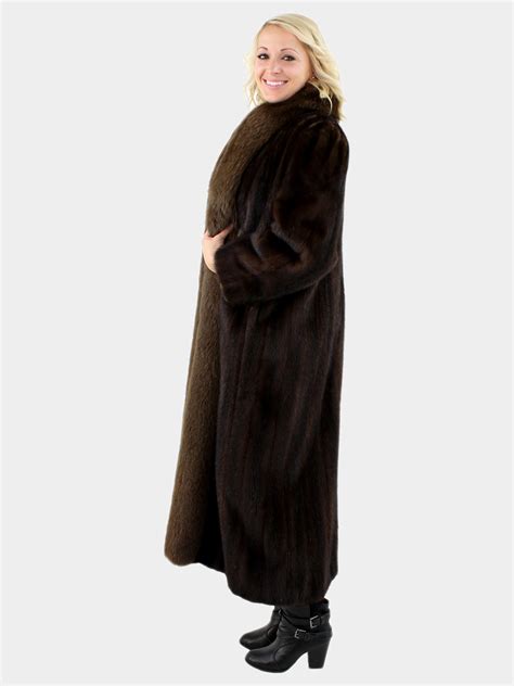 women s mahogany mink fur coat estate furs