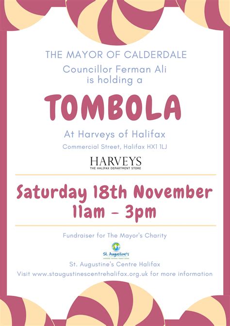 Tombola at Harveys of Halifax - Saturday 18th November - St. Augustine ...