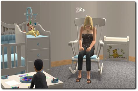 Mod The Sims Nursery Add Ons Ii A Rocking Chair And Haffa Crib