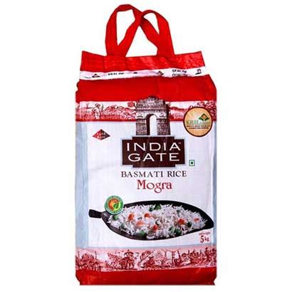 Aromatic, raw, slim & slender grains. India Gate Mogra Basmati Rice - 5kg - Darbhanga Mart - The ...