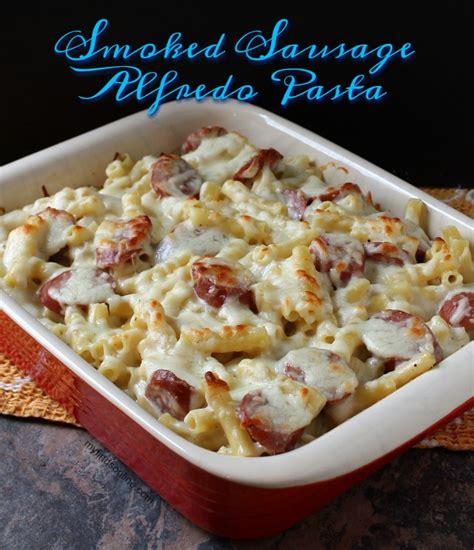 And i love it because not only do they eat it, but it's made in one pan, which means less clean up for me. Smoked Sausage Alfredo Pasta Bake - myfindsonline.com