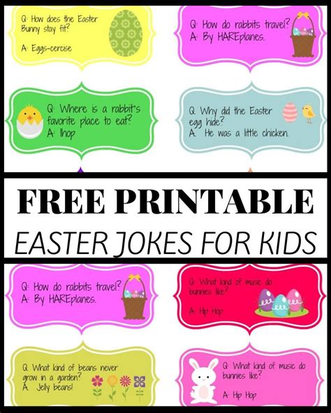 Funny Easter Jokes Printable For Kids Added To Owsl Easy Budget Crafts