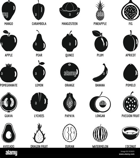 Fruits Icons Set Simpe Illustration Of 25 Fruits Vector Icons For Web