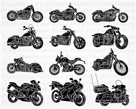 Motorcycle Svg Files 2 Motorcycle Svg Motorcycle Clipart Etsy