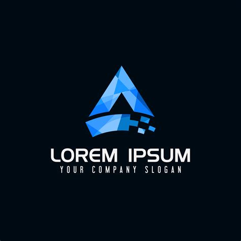 Modern Letter A Technology Logo Design Concept Template