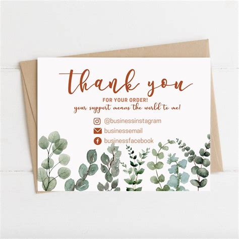 Instant Download Thank You Card Editable And Printable Thank You Card