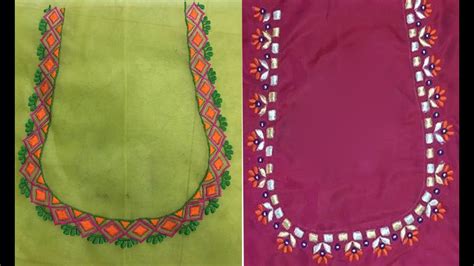 Simple Embroidery Work Blouse Design Under Asia