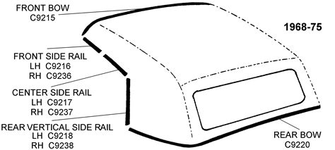 1968 75 Weatherstrip Diagram View Chicago Corvette Supply