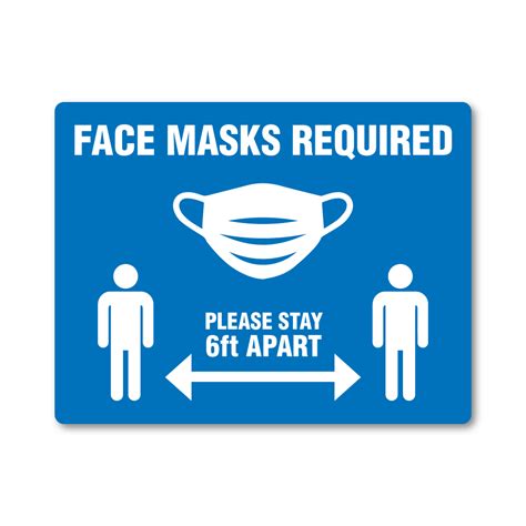 Face Masks Required Social Distancing Sign Plastic Printers