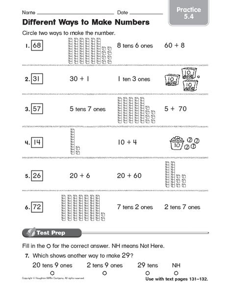 Different Ways To Make Numbers Worksheet