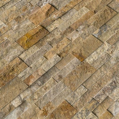Picasso Ledger Panel 6x24 Natural Travertine Wall Tile Stacked Stone