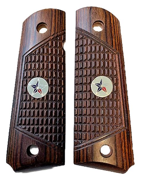 1911 Full Size Outback Rosewood Grips Wtexas Star Medallions Premium