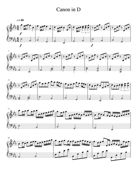 Free sheet music, scores & concert listings. Canon in D single piano sheet music for Piano download free in PDF or MIDI