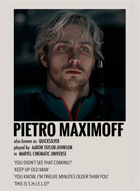 Pietro Maximoff By Millie Avengers Poster Marvel Movie Characters