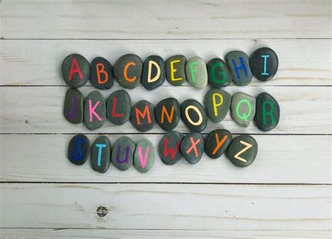 Rainbow Alphabet Rocks Abc Stones Abc Story Stones Etsy