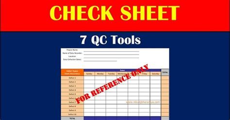 Types Of Check Sheet With Examples 7 Qc Tools Sheet Tools Excel