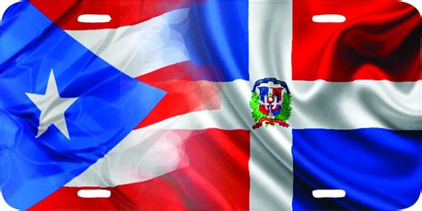 puerto rico dominican republic mixed flag custom license etsy