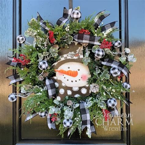 Diy Snowman Winter Wreath For Winter Video Southern Charm Wreaths