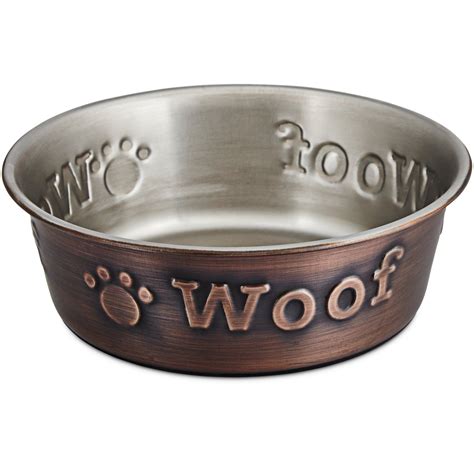 Harmony Stainless Steel Woof Copper Dog Bowl Petco