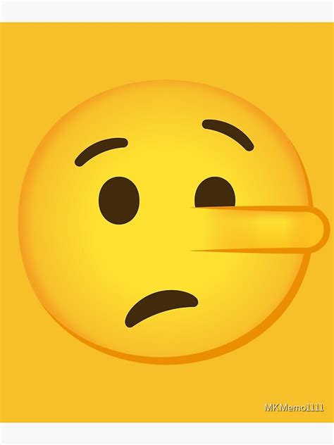 Emoji Lying Face Pinocchio Long Nose T For Emoji Lovers Poster For