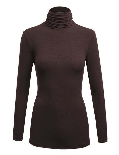Made By Johnny Mbj Wsk Womens Long Sleeve Ribbed Turtleneck