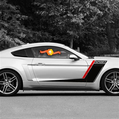 ford mustang roush style side stripes graphics decals duo color any year