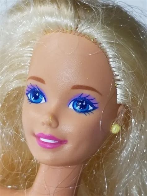 Vintage Mattel Barbie Doll Blonde Hair Blue Eyes Ring Earrings Light