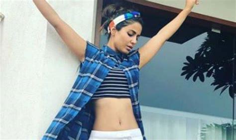 Bigg Boss 11 Finalist Hina Khan Flaunts Her Washboard Abs In Sexy Blue Crop Top And Her Beau