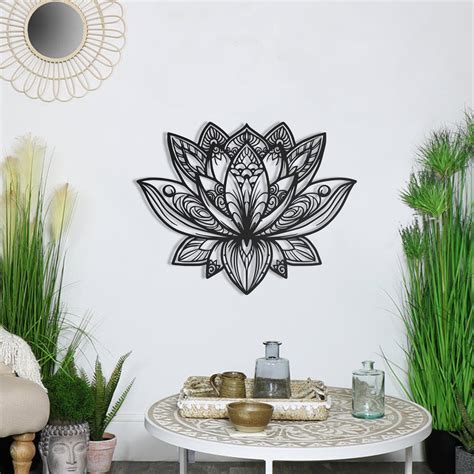 Meditation Lotus Metal Wall Art Lotus Flower Wall Decor Home Etsy