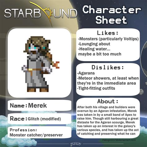Made My Own Character Profile Using The Template For My Main Rstarbound