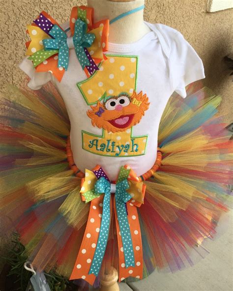 Zoe Sesame Street Birthday Party Tutu Outfit Dress Set Etsy