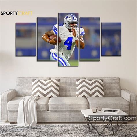 Dak Prescott Run Dallas Cowboys Canvas Donelanetop Store