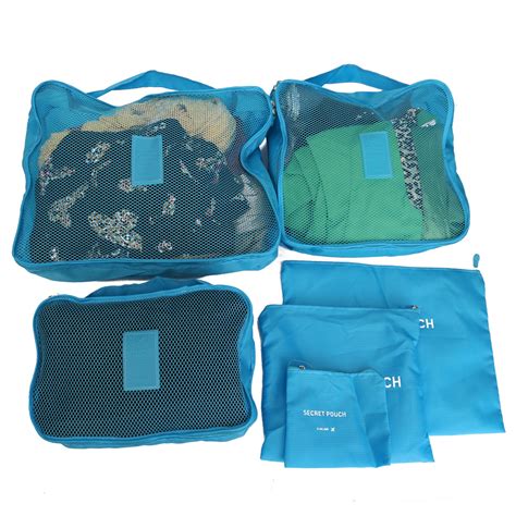 6pcs Waterproof Travel Storage Bags Packing Cube Clothes Pouch Luggage