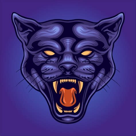 Premium Vector Panther Head Logo Mascot Illustration