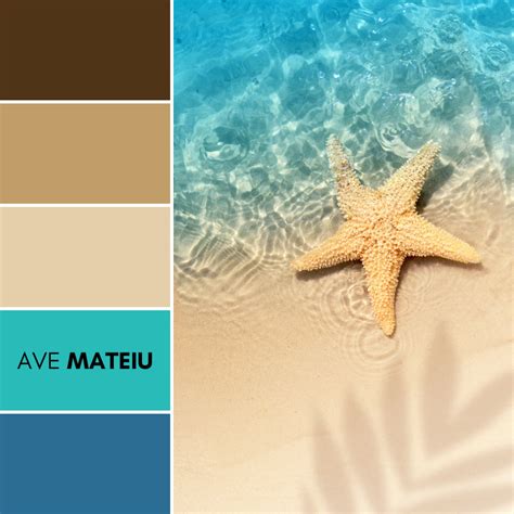 Starfish On The Summer Beach In Sea Water Color Palette 371 Ave Mateiu