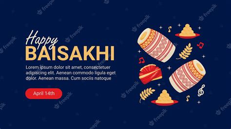 Premium Vector Happy Vaisakhi Banner Template Indian Festival