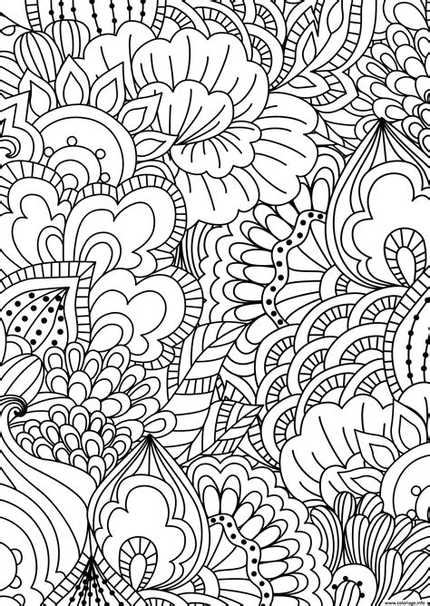 Coloriage Fleurs Adulte Pattern Zentangle