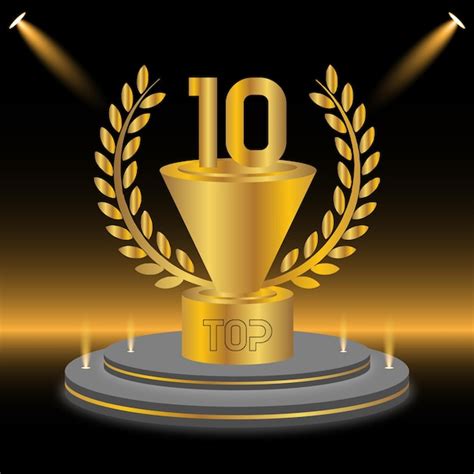 Premium Vector Top 10 Best Golden Podium Award Design