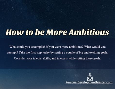 How To Be More Ambitious