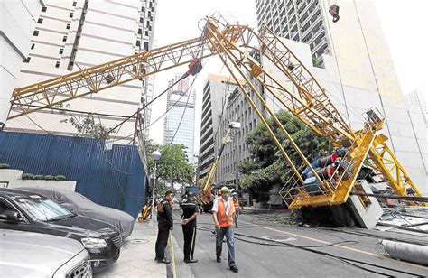 Probe Ordered As Crane Collapse Hurts 2 In Makati Inquirer News