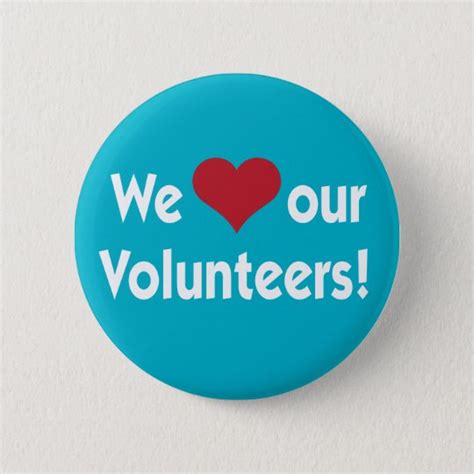 We Love Our Volunteers Heart Button Uk