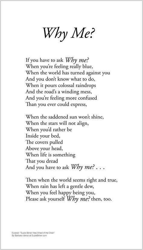Why Me Inspirational Poems Meaningful Poems Motivational Poems
