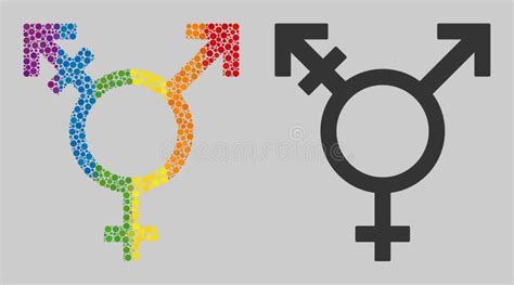 Spectrum Three Gender Symbol Composition Icon Of Spheric Dots Stock